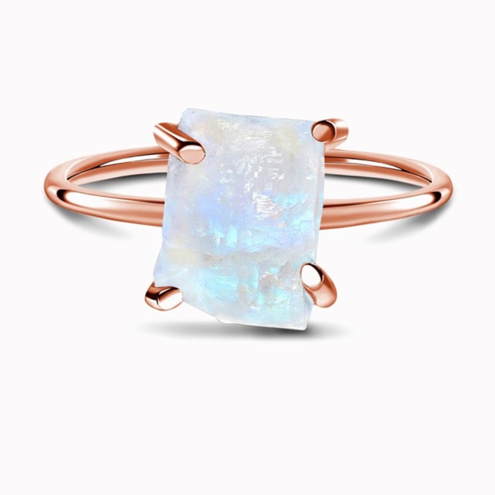 Moon Magic 14k Rose Gold Moonstone Ring Size 8